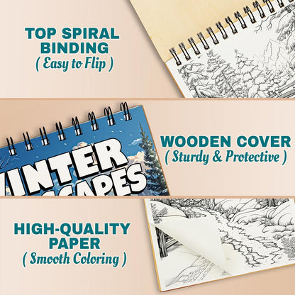 Netecom Winter Landscapes Coloring Pages For Adults