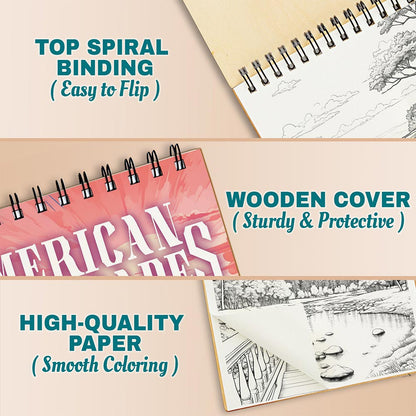 Netecom American Landscapes Coloring Pages For Adults