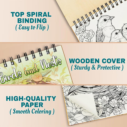 Birds and Nests Coloring Pages For Adults