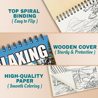 Netecom Relaxing Landscape Coloring Pages For Adults