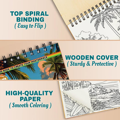 Netecom Tropical Landscape Coloring Pages For Adults