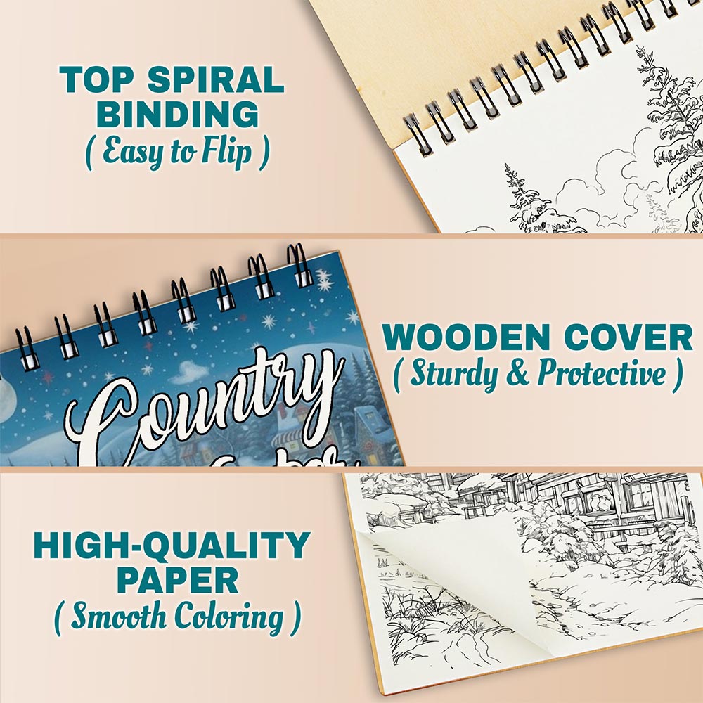 Netecom Christmas Country Winter Coloring Pages For Adults