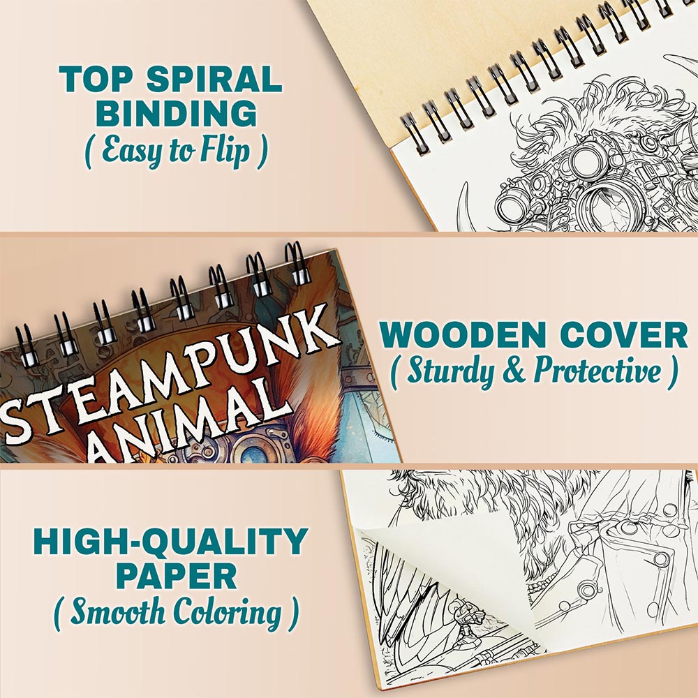 Netecom SteamPunk Animal Coloring Pages For Adults