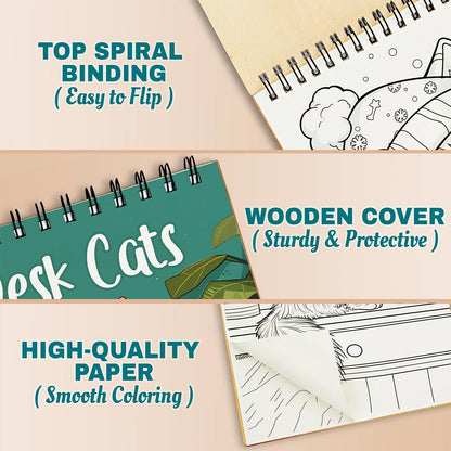 Netecom Desk Cats Coloring Pages For Adults