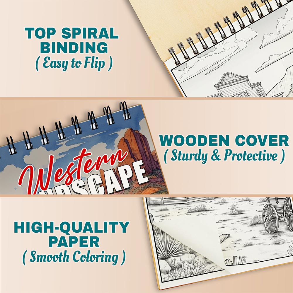 Western Landscape Coloring Pages For Adults