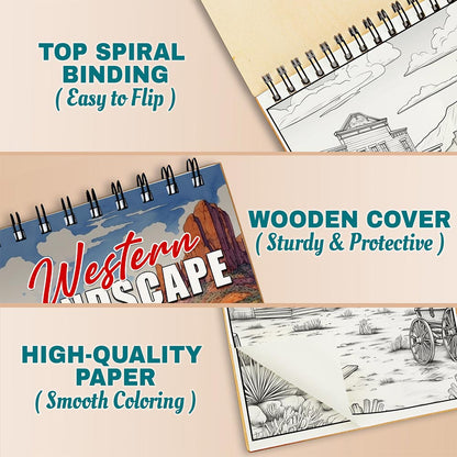 Western Landscape Coloring Pages For Adults