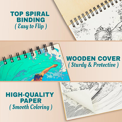 Netecom Surfboard Paradise Coloring Pages For Adults