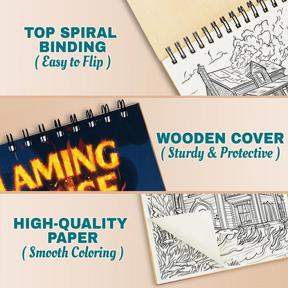 Netecom Flaming House Coloring Pages For Adults