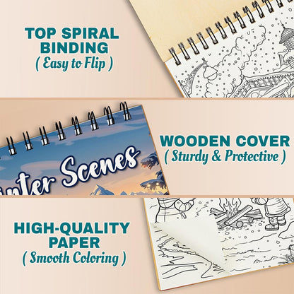 Netecom Winter Scenes Coloring Pages For Adults