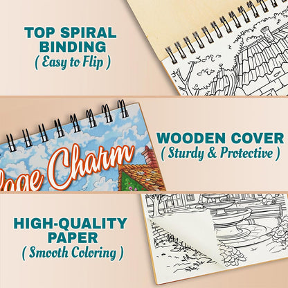 Netecom Village Charm Coloring Pages For Adults