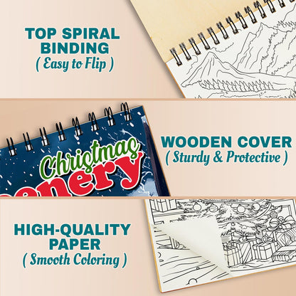 Netecom Christmas Scenery Coloring Pages For Adults