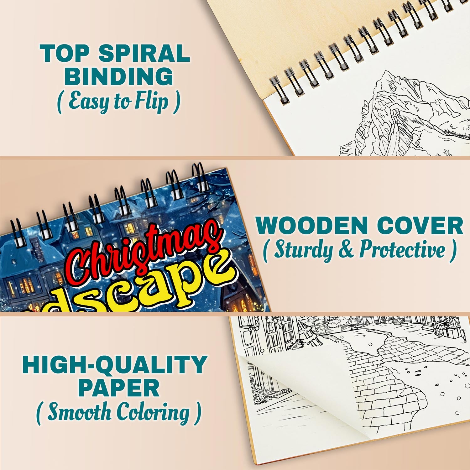 Netecom Christmas Landscape Coloring Pages For Adults