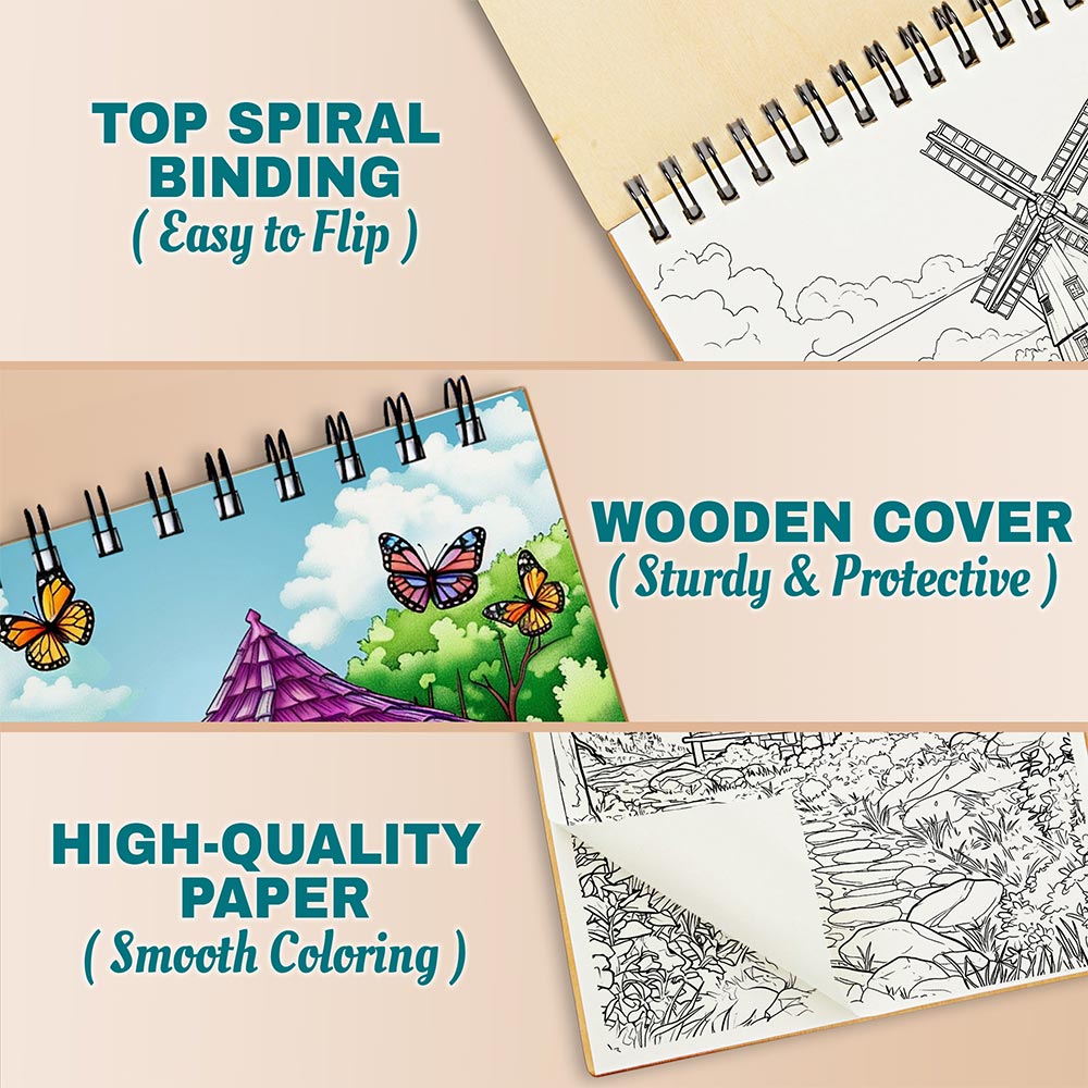 Netecom Blissful Scenes Coloring Pages For Adults