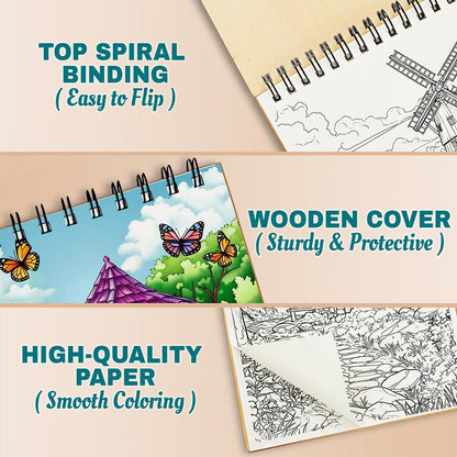 Netecom Blissful Scenes Coloring Pages For Adults