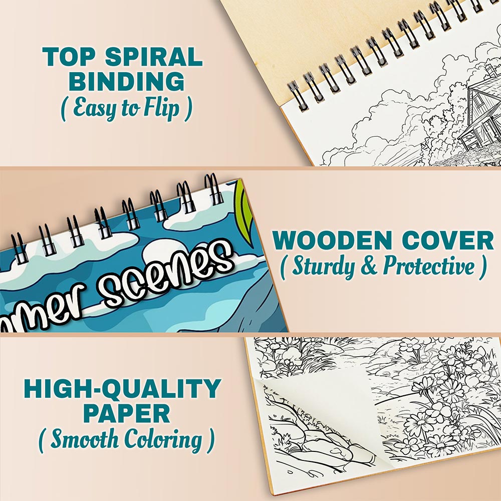 Netecom Summer Scenes Coloring Pages For Adults