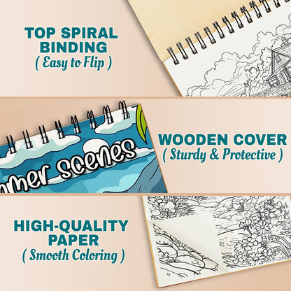 Netecom Summer Scenes Coloring Pages For Adults