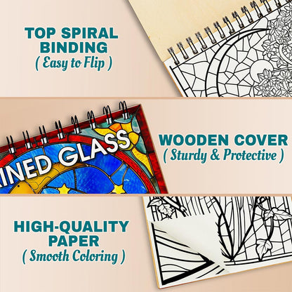 Netecom Stained Glass Night Coloring Pages For Adults