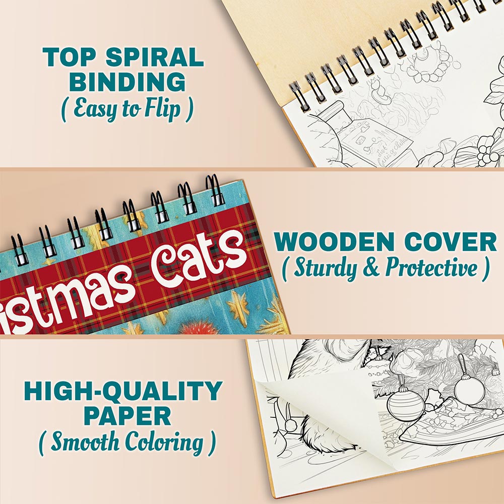 Netecom Christmas Cats Coloring Pages For Adults