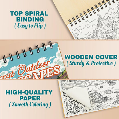 Netecom Great Outdoor Landscapes Coloring Pages For Adults