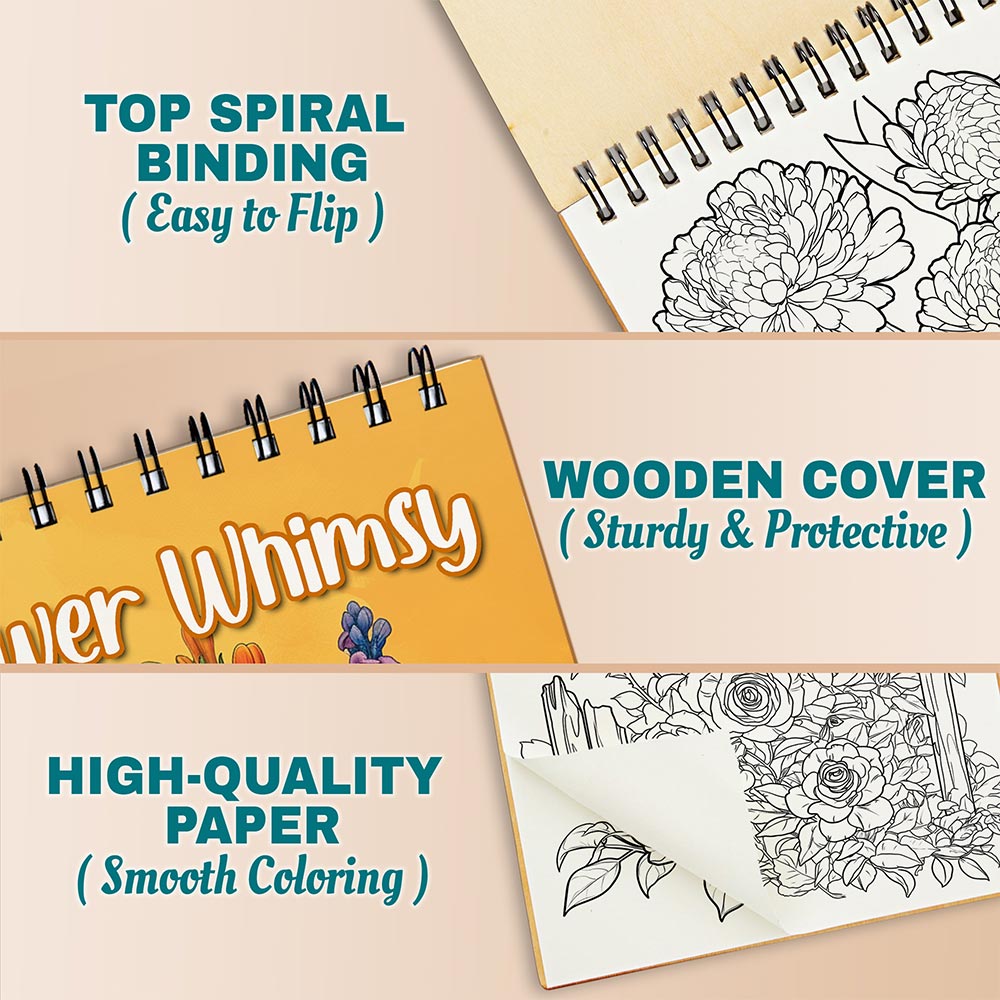 Netecom Flower Whimsy Coloring Pages For Adults