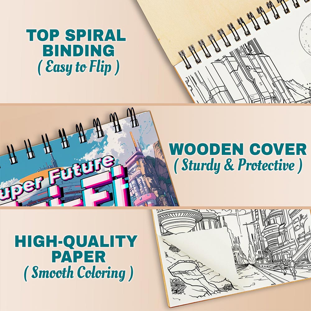 Netecom Super Future Sci-Fi Coloring Pages For Adults
