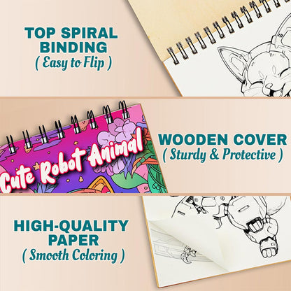 Netecom Cute Robot Animal Coloring Pages For Adults