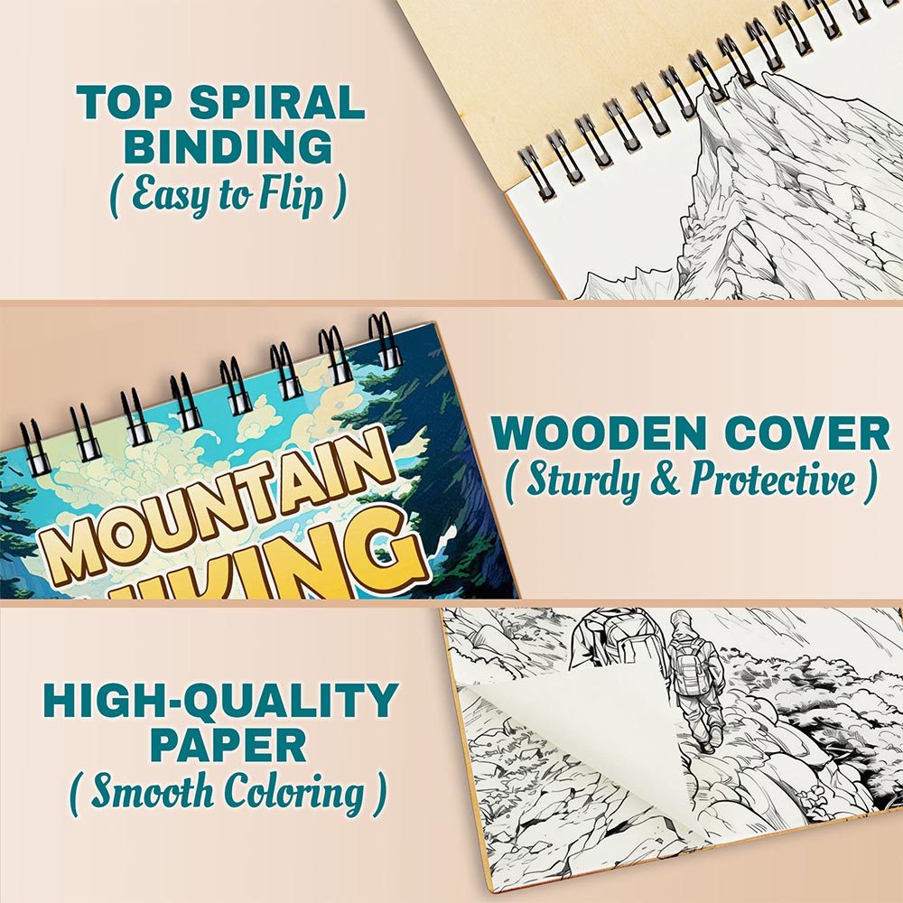 Mountain Hiking Coloring Pages For Adults