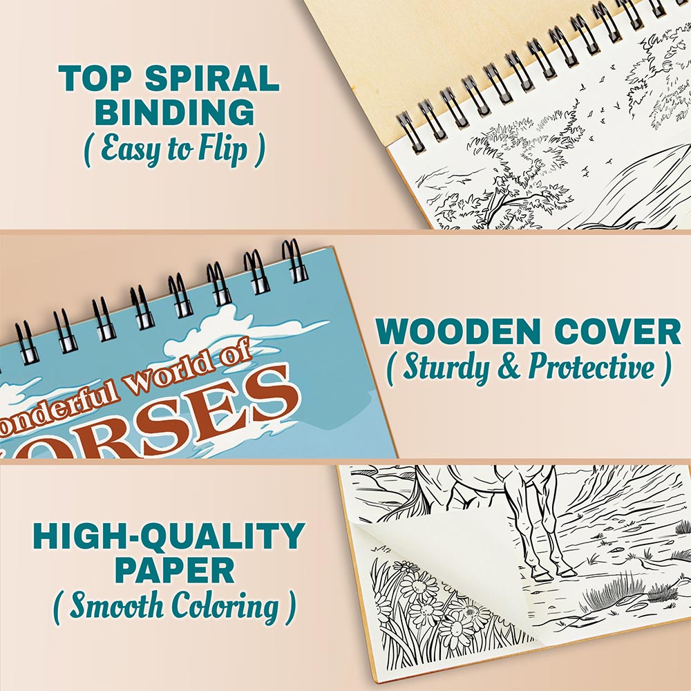 Netecom Wonderful World of Horses Coloring Pages For Adults
