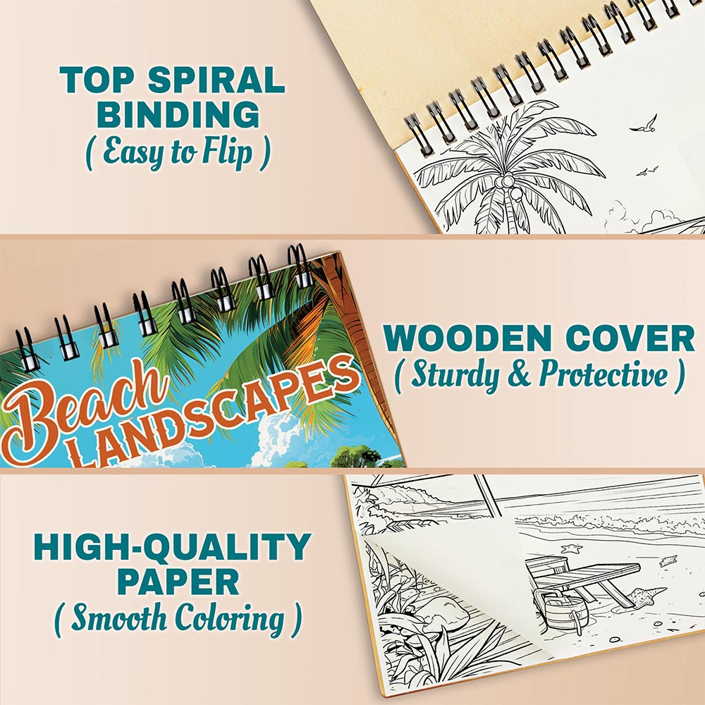 Netecom Beach Landscapes Coloring Pages For Adults