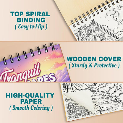 Netecom Tranquil Landscapes Coloring Pages For Adults