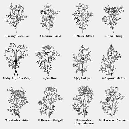 Netecom Personalized Birth Month Flower Pitcher Vase, Botanical Ceramic Jug with Custom Name, Meaningful Gift for Christmas, Mother’s Day, or Anniversary