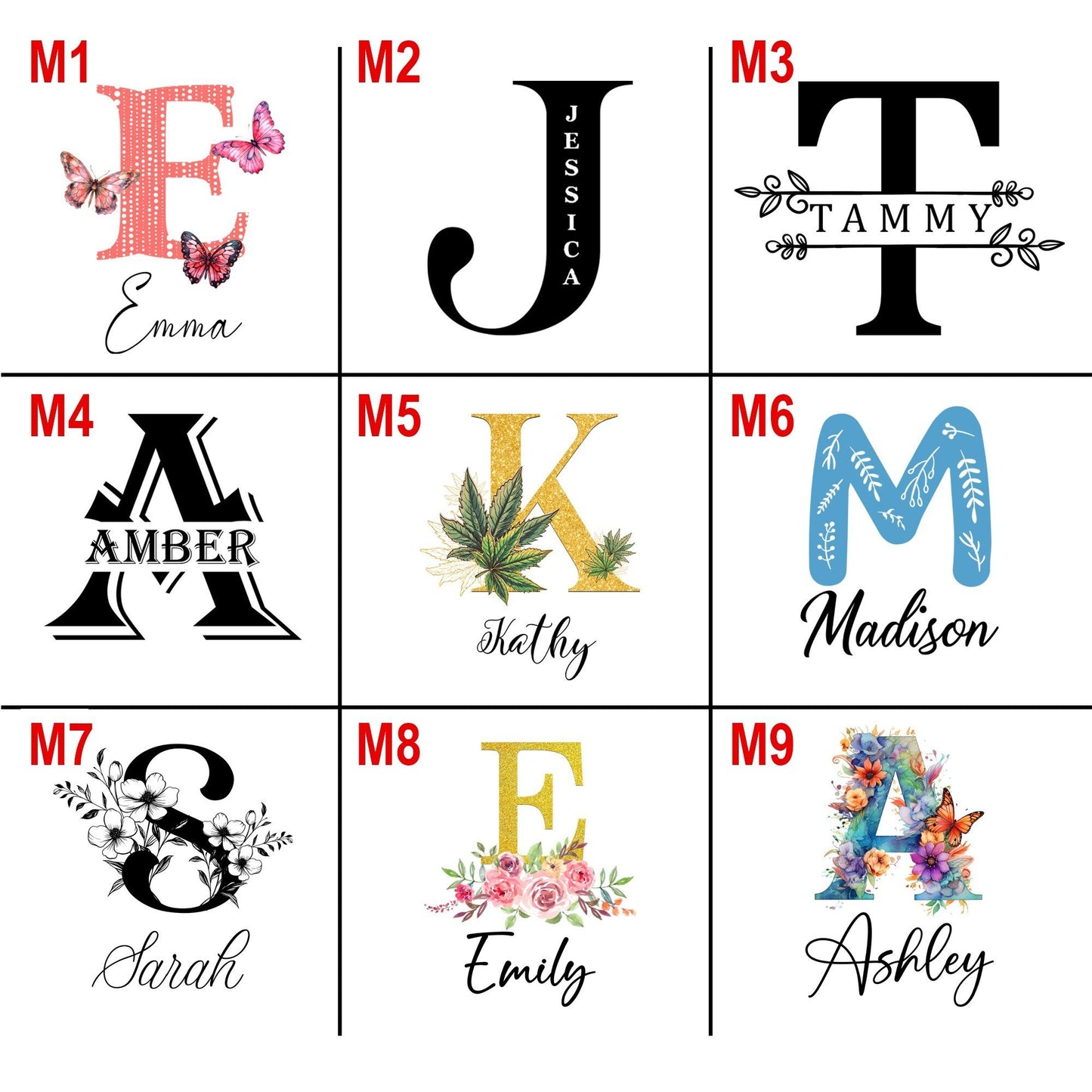 Netecom Custom Floral Jewelry Tray with Personalized Letter and Name, Elegant Ceramic Tray for Gifts and Home Decor