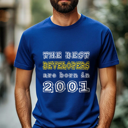 Netecom The Best Developers Are Born in 2001 T-Shirt, Style Birthday Shirt for Men, Perfect Gift for 2001 Birth Year