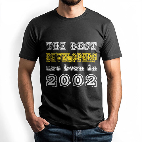 Netecom The Best Developers Are Born in 2002 T-Shirt, Style Birthday Shirt for Men, Perfect Gift for 2002 Birth Year