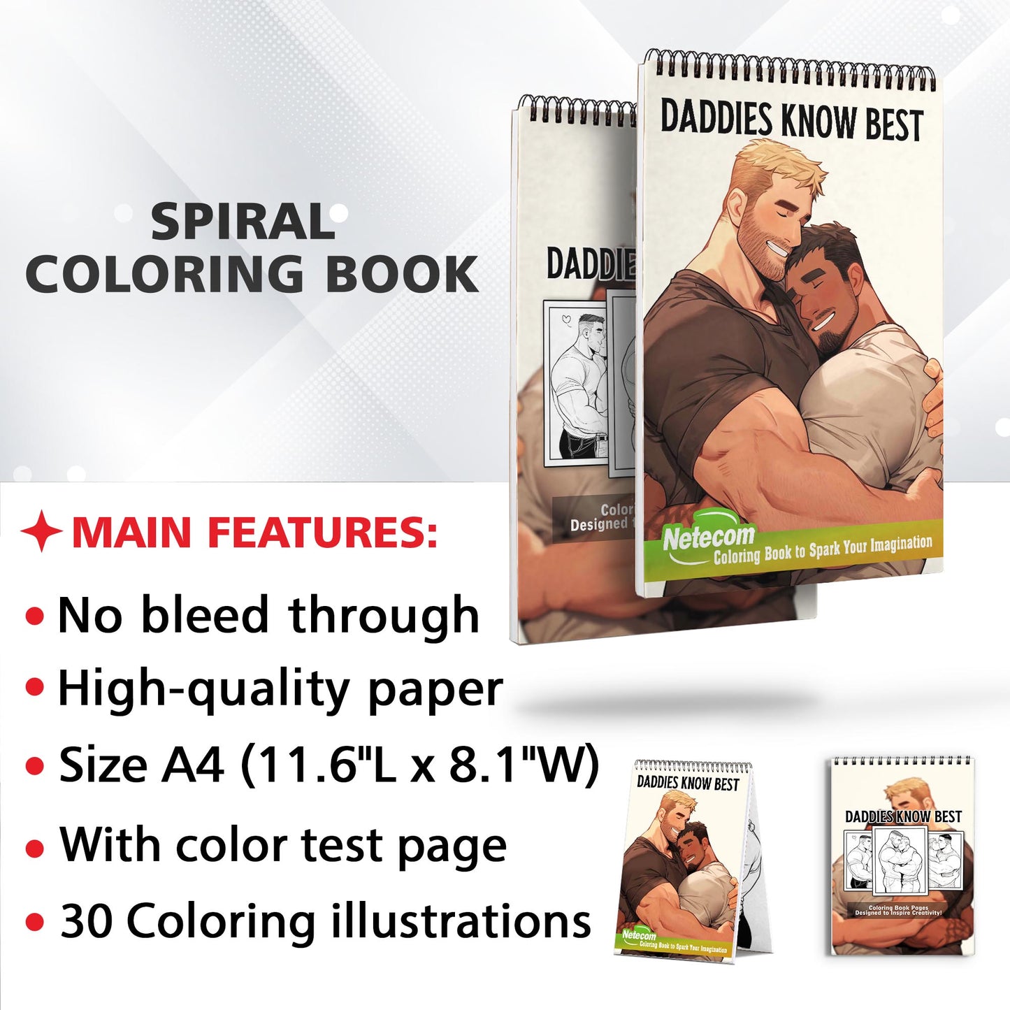 Daddies Know Best Spiral Bound Coloring Book: Embark on a Coloring Journey with 30 Pages, Celebrating the Enduring Love and Support of Gay Daddies