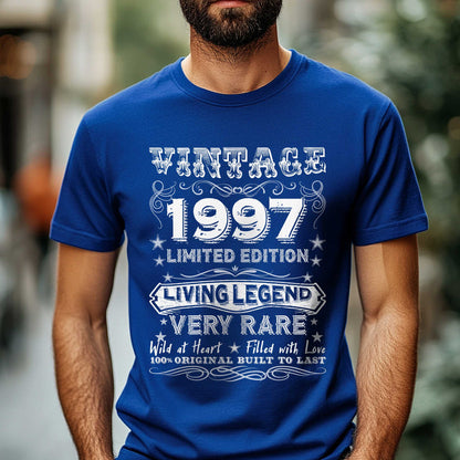 Netecom Vintage 1997 Limited Edition T-Shirt, Retro Birthday Shirt for Men, Perfect Gift for 1997 Birth Year