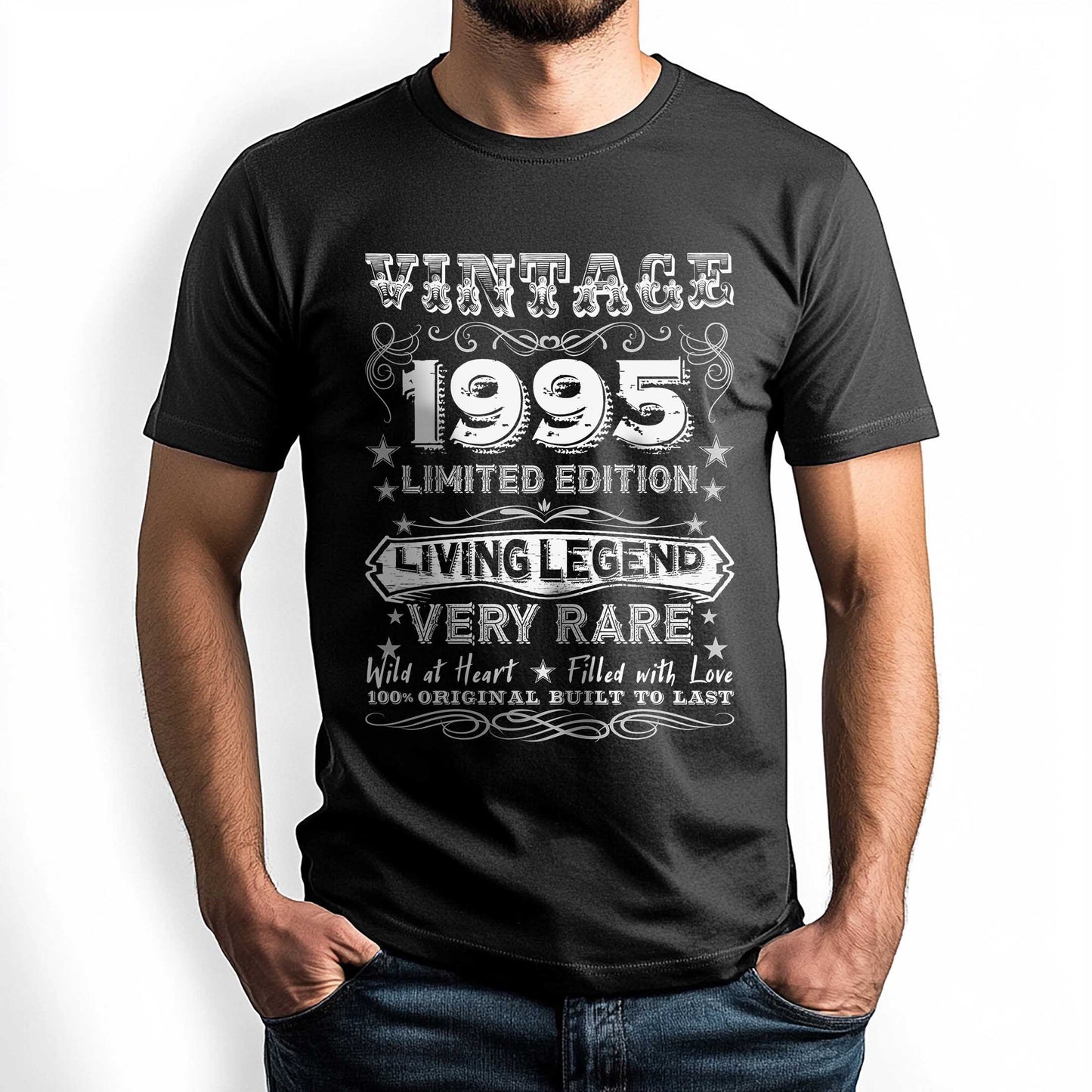 Netecom Vintage 1995 Limited Edition T-Shirt, Retro Birthday Shirt for Men, Perfect Gift for 1995 Birth Year