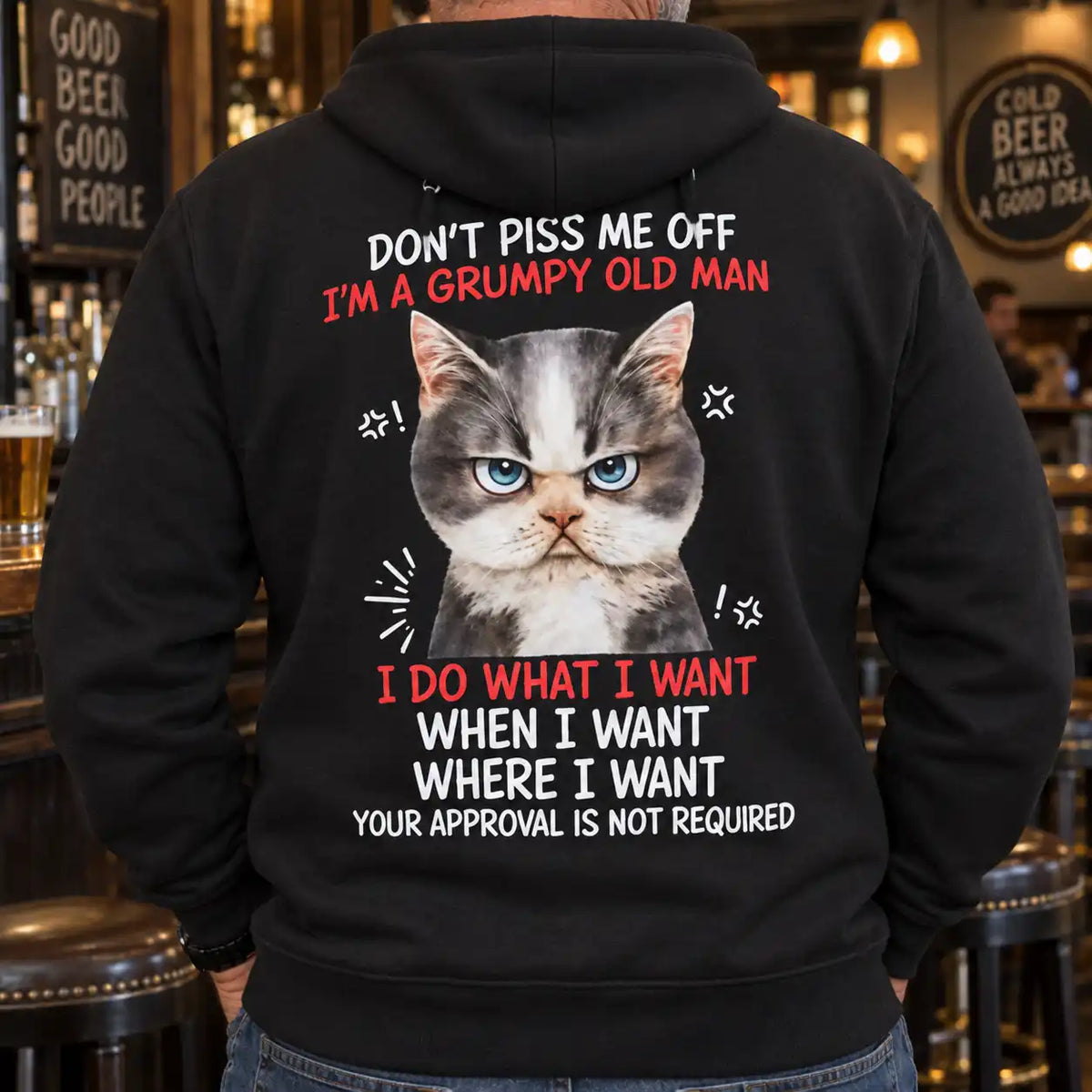 Don't Piss Me Off Grumpy Old Man Cat Shirt