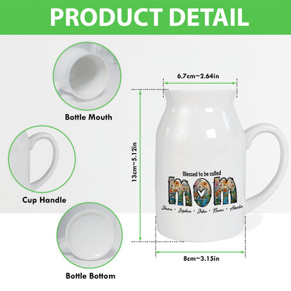 Netecom Custom Floral MOM Ceramic Pitcher, Personalized Name Vase, Perfect Gift for Mother’s Day, Birthday, or Holiday Decor