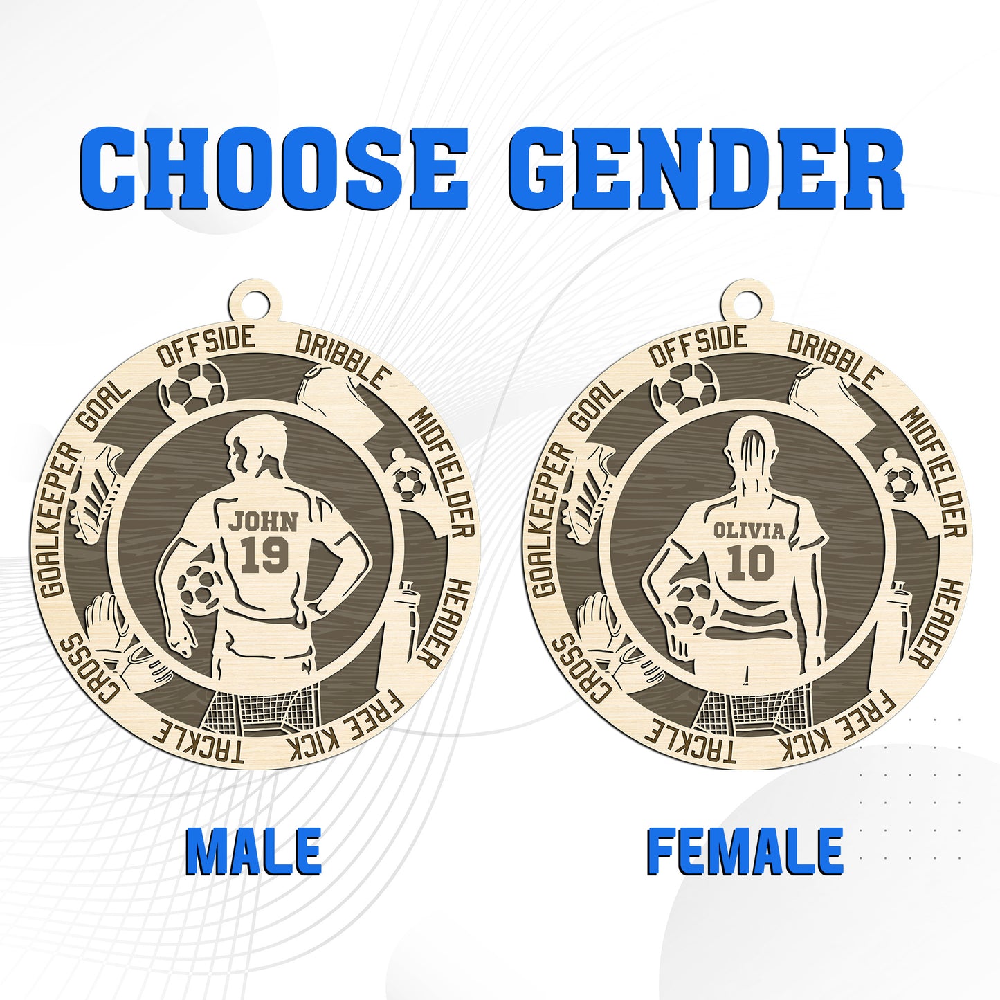 Netecom Personalized Soccer Ornament – Custom Wooden Ornament for Players & Fans – Soccer Terms & Christmas Gift