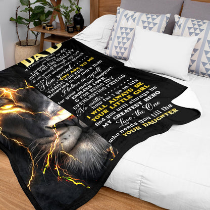 Netecom Personalized To My Dad Blanket from Daughter and Son, Fierce Lion Throw Blanket for Couch, Bed or Sofa, Ultra Soft Warm, Birthday Gifts for Dad, Christmas, Father’s Day or Anniversary