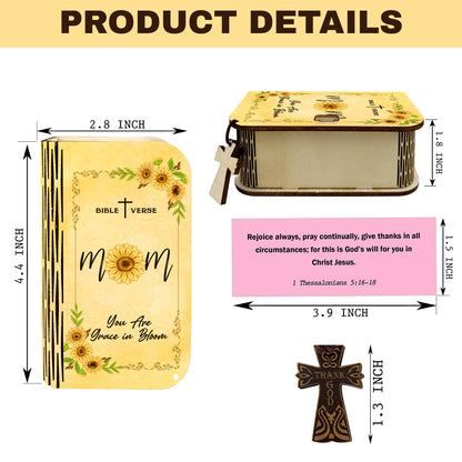 Netecom Bible Verse Box Set for Mom, Wooden Scripture Box with 150 Daily Scripture Cards, Christian Gift for Mother, Faith-Based Gift for Women