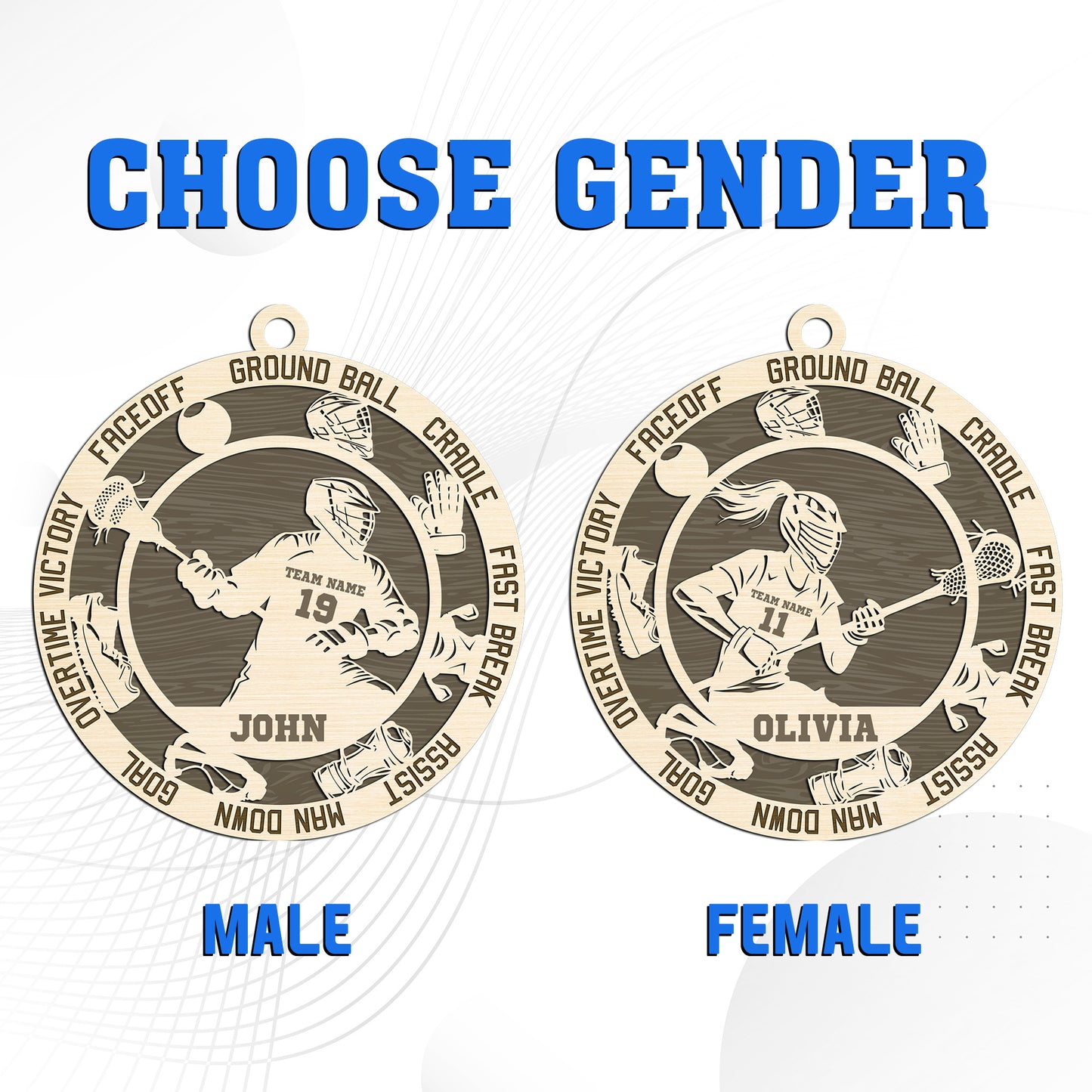 Netecom Custom Lacrosse Ornament – Personalized Wooden Ornament with Player Name & Lacrosse Terms – Perfect Christmas Gift