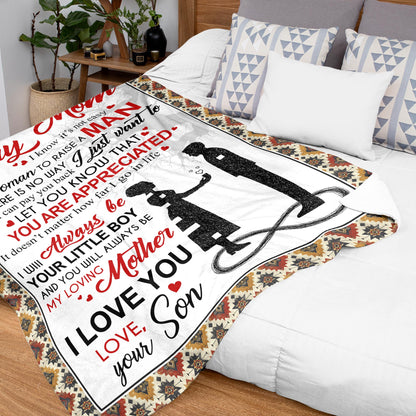 Netecom Personalized To My Mom Blanket from Son, Custom Love Son to Mother Throw Blanket for Couch, Bed or Sofa, Ultra Soft Warm Gift for Mother’s Birthday, Christmas, or Anniversary