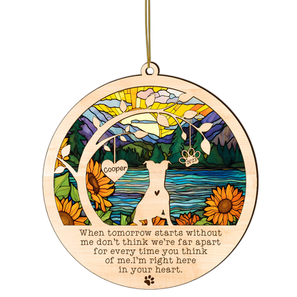 Netecom Jack Russell Dog Memorial Suncatcher, Personalized with Name Date Dog Breeds Suncatcher, Pet Loss Sun Catcher, Bereavement Gift Dog Memorial Ornament Loss of Pet Sympathy Gifs Dog Lovers
