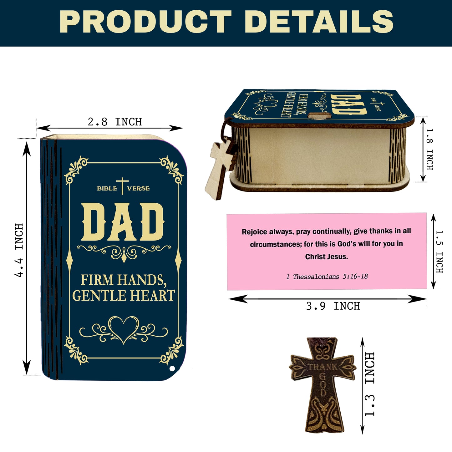 Netecom Inspirational Bible Verse Box Set for Dad – 150 Daily Prayer Cards, Wooden Scripture Box, Christian Father’s Day Gift for Men