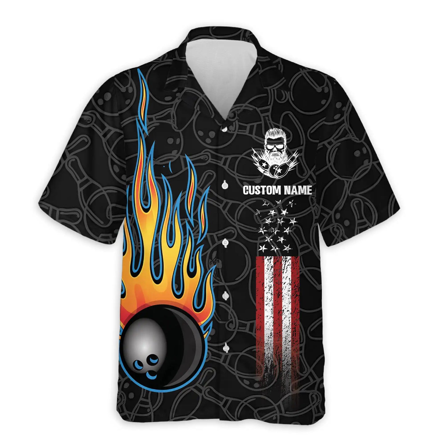 Bowling Hawaiian Shirt for Men – Personalized Patriotic Print| Netecom