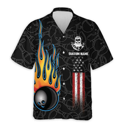 Bowling Hawaiian Shirt for Men – Personalized Patriotic Print| Netecom