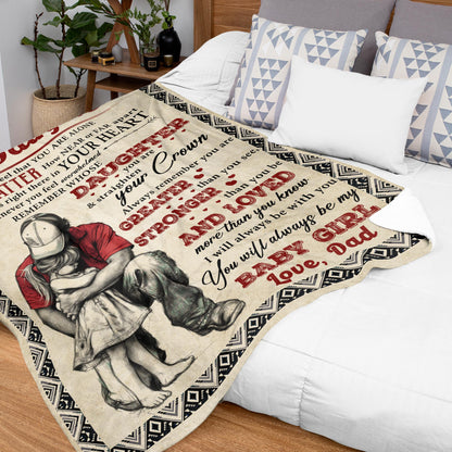 Netecom Personalized To My Daughter Blanket from Dad, Custom Love Dad Hug Daughter Throw Blanket for Couch, Bed or Sofa, Ultra Soft Warm Gift for Daughter’s Birthday, Christmas, or Anniversary