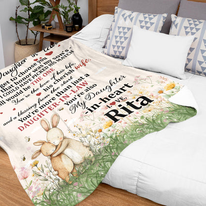 Netecom Personalized To My Daughter in Law Blanket from Mother in Law, Ultra Soft Warm Throw Blanket for Couch, Bed or Sofa, Future Daughters Gift, Present for Wedding, Christmas